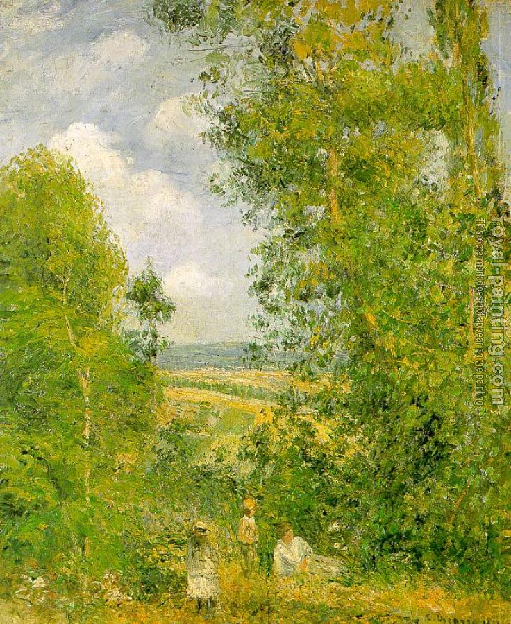 Camille Pissarro : Resting in the Woods at Pontoise